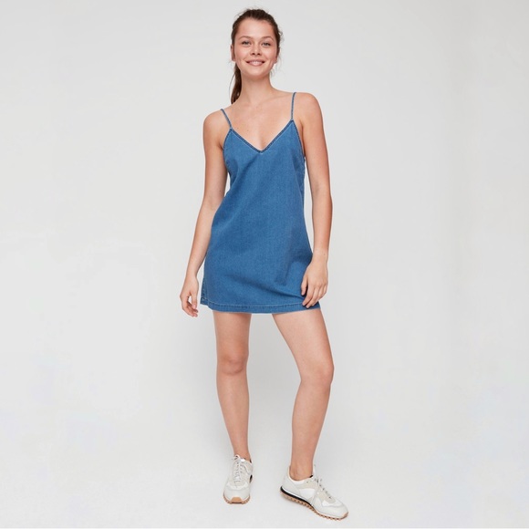 Aritzia Dresses & Skirts - Aritzia | Wilfred Free | Vivienne Dress in Medium Indigo Size L
